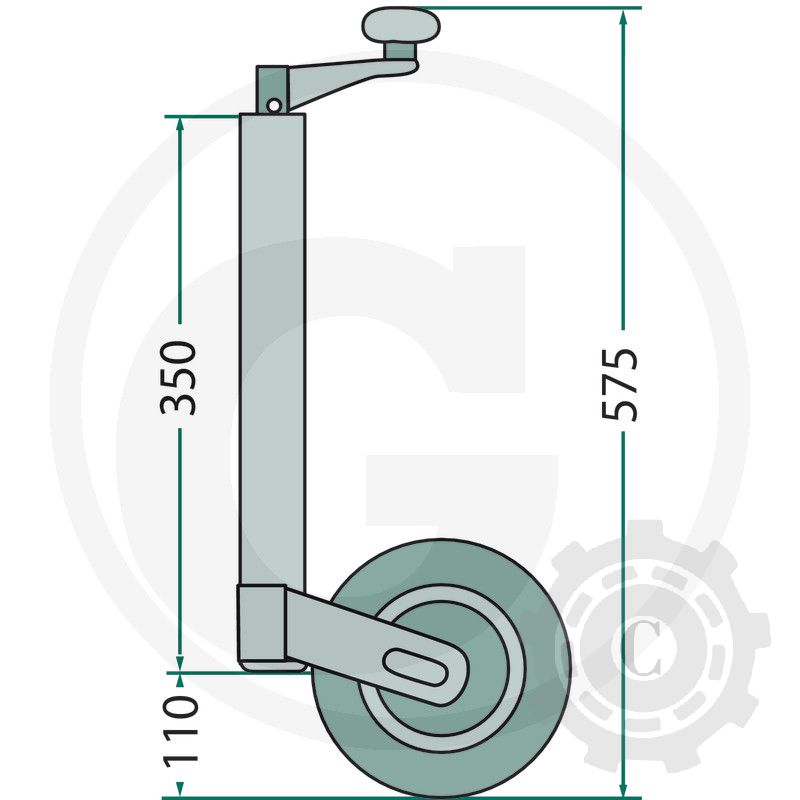 14270760 Roata de sprijin incl suport 200 x 50