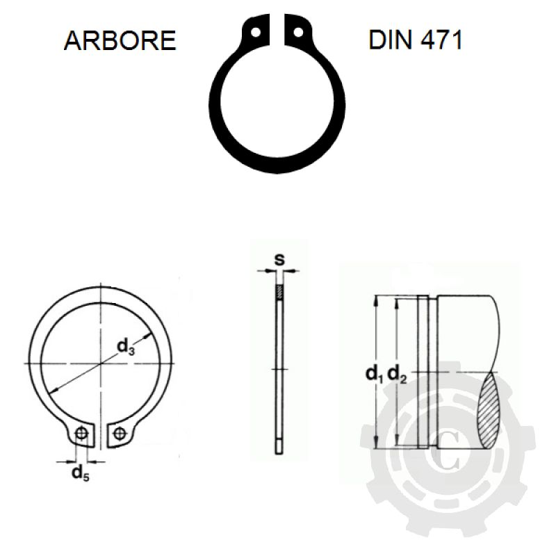A10 SEEGER ARBORE A 10X1,0 DIN 471