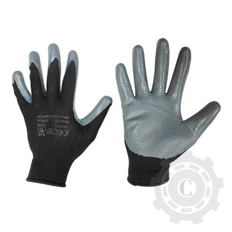 MANUSI PROTECTIE SINTETIC-NITRIL NEGRU/GRI M9