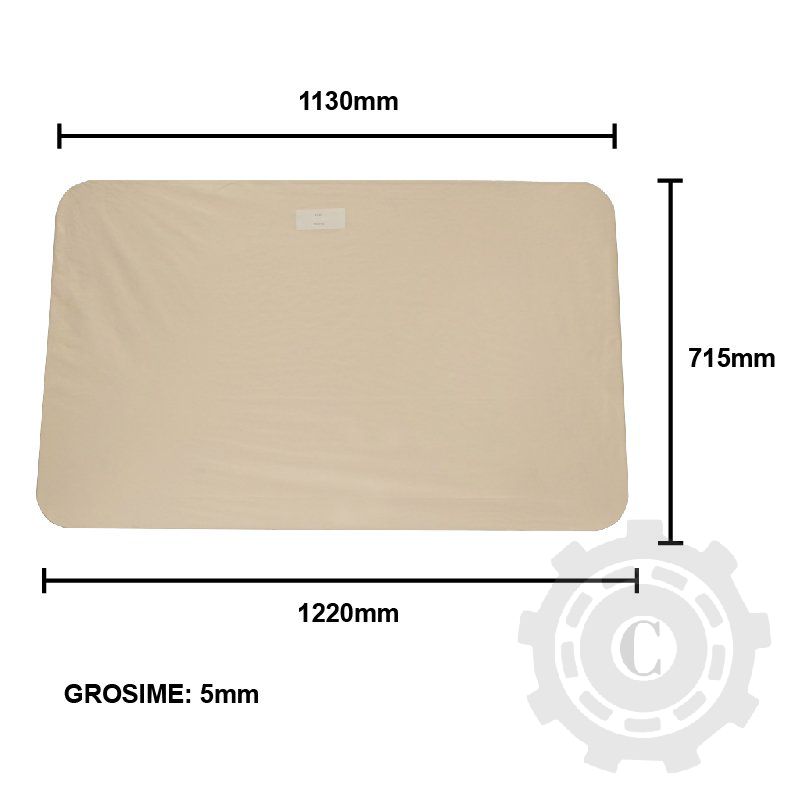 Geam 1220x715x4mm parbriz cabina tronconica tip nou UTB U-650
