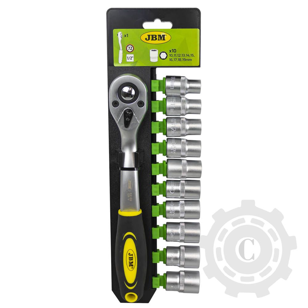 52948 Crichet cu 72 dinti 1/2&quot; cu set tubulare hex