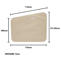 [CP026162] Geam 714x611,50x5mm lateral mobil cabina patrata tip vechi UTB U-650